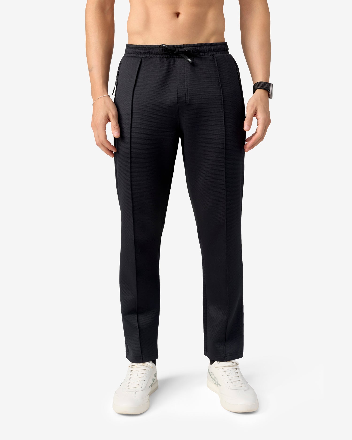 Pin Tuck Track Pants - Black – one8
