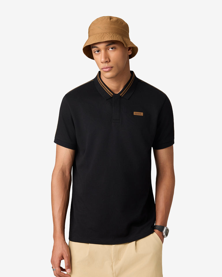 Seam Stitch Polo Black