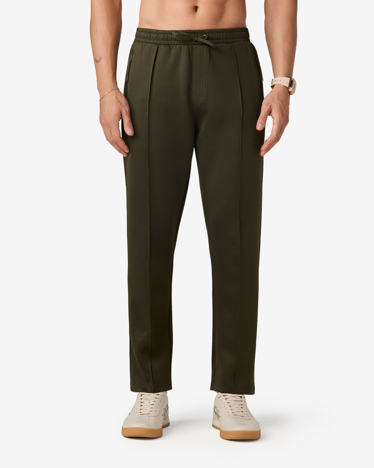 Pin Tuck Track Pants - Green
