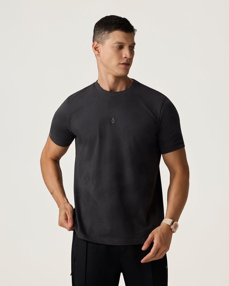 Boom Logo AOP T-Shirt Pinstripe - Grey