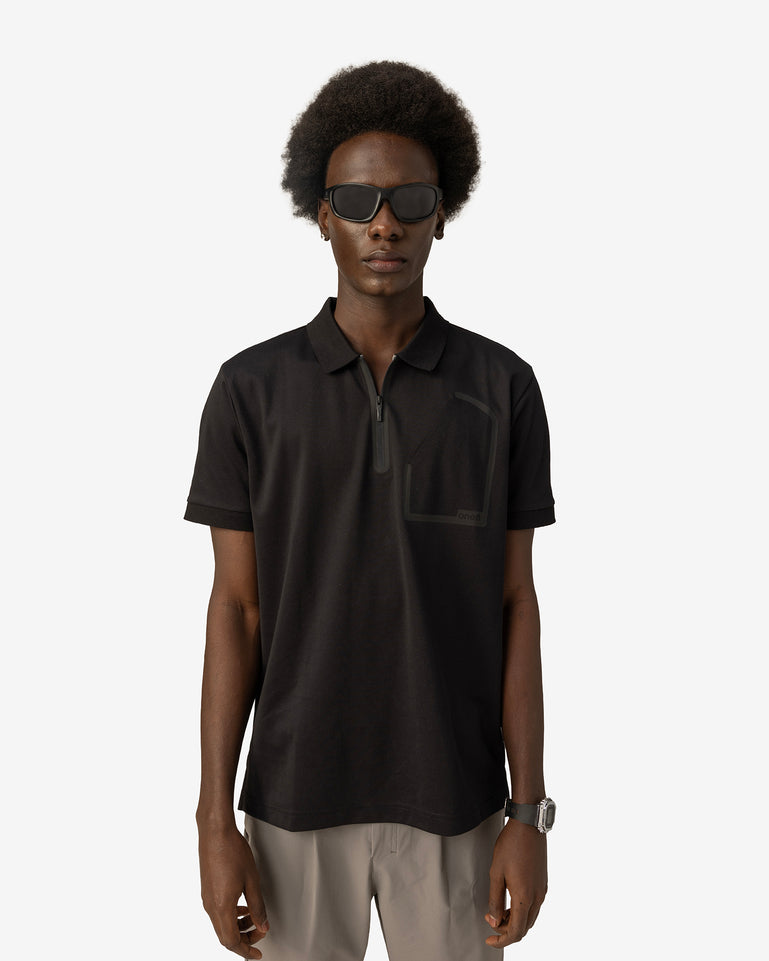 Bonded Pocket Polo Black