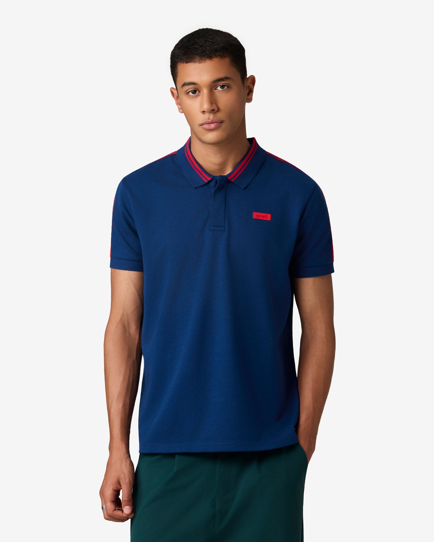 Seam Stitch Polo Blue