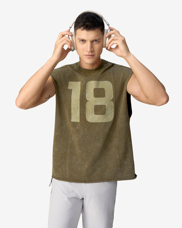 one8 Washed Tank Tee - Green