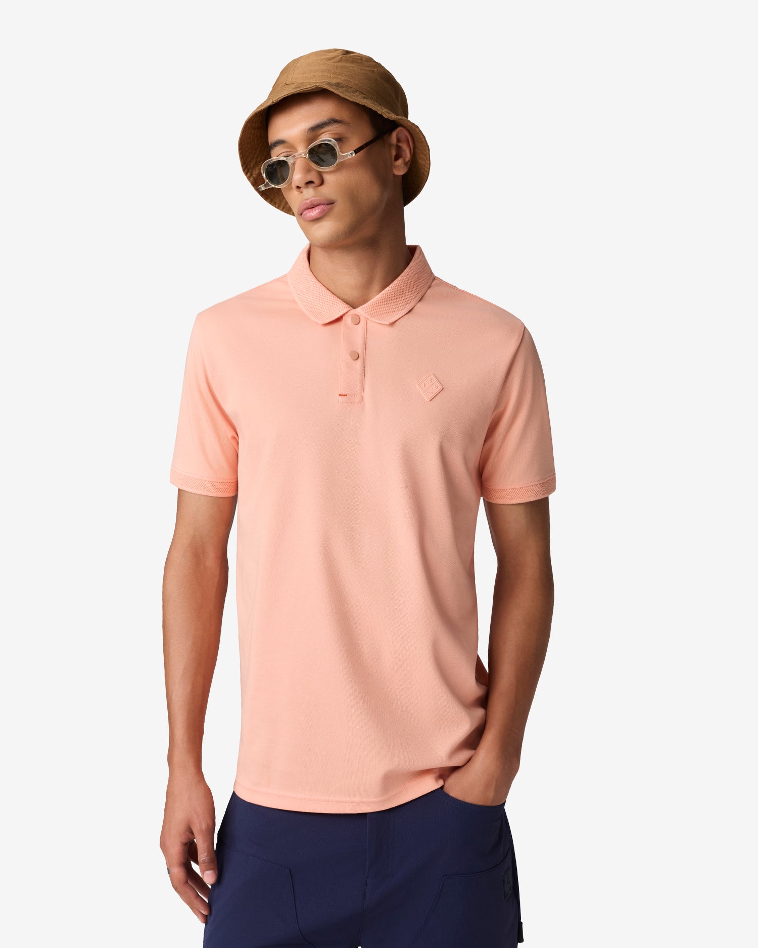 Dobby Collar Polo - Pink