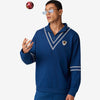 Cricket Ribbed Collar Sweatshirt - Blue