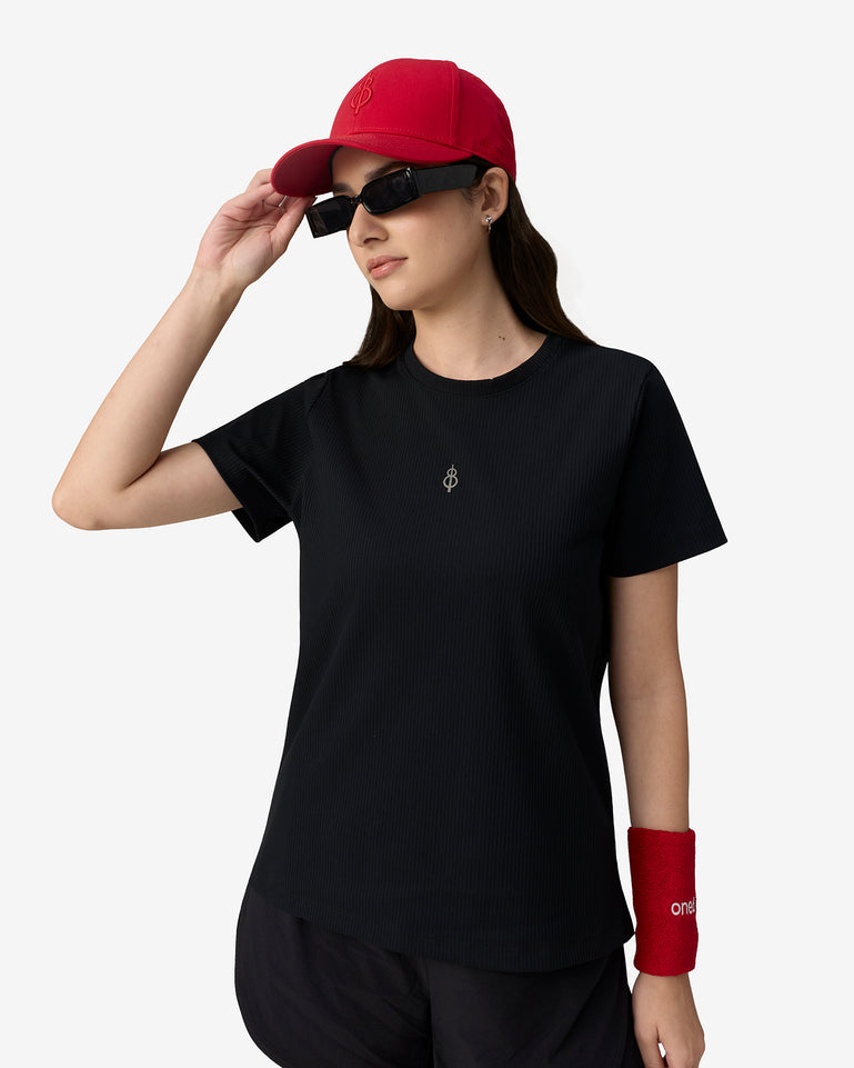 Essentials Ribbed Tee - Black
