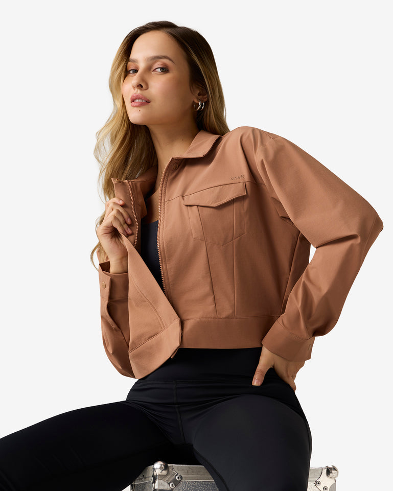 Pin High Trucker Jacket Mocha Mousse