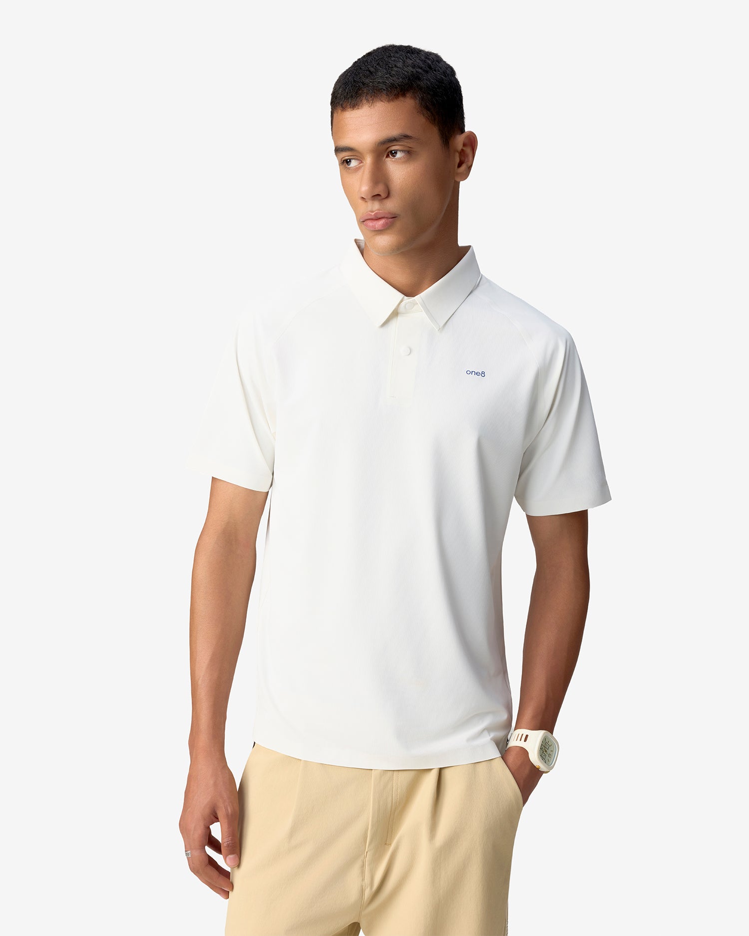 Sonic Curve Bonded Polo Star White
