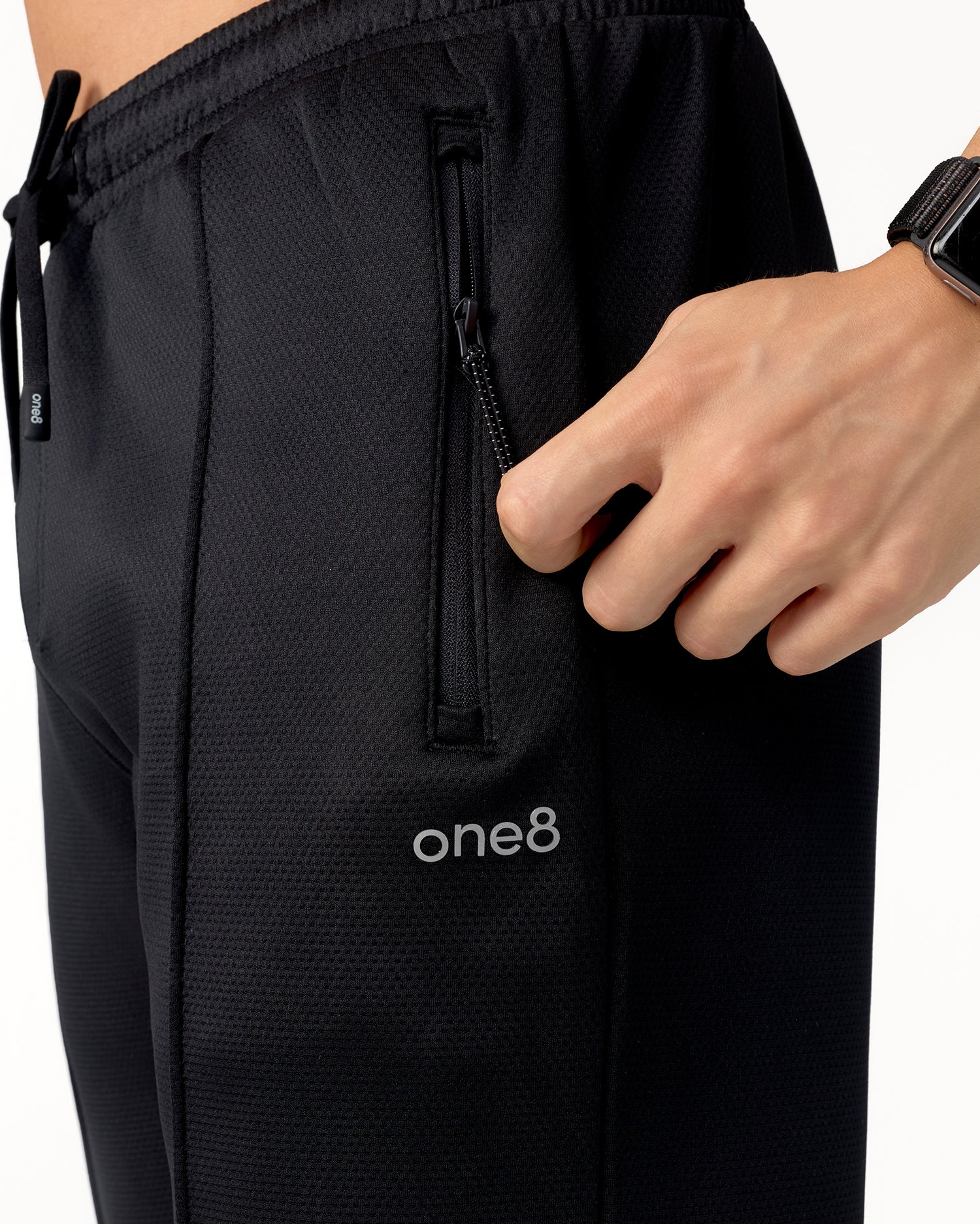 Pin Tuck Track Pants - Black
