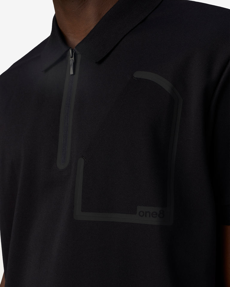 Bonded Pocket Polo Black