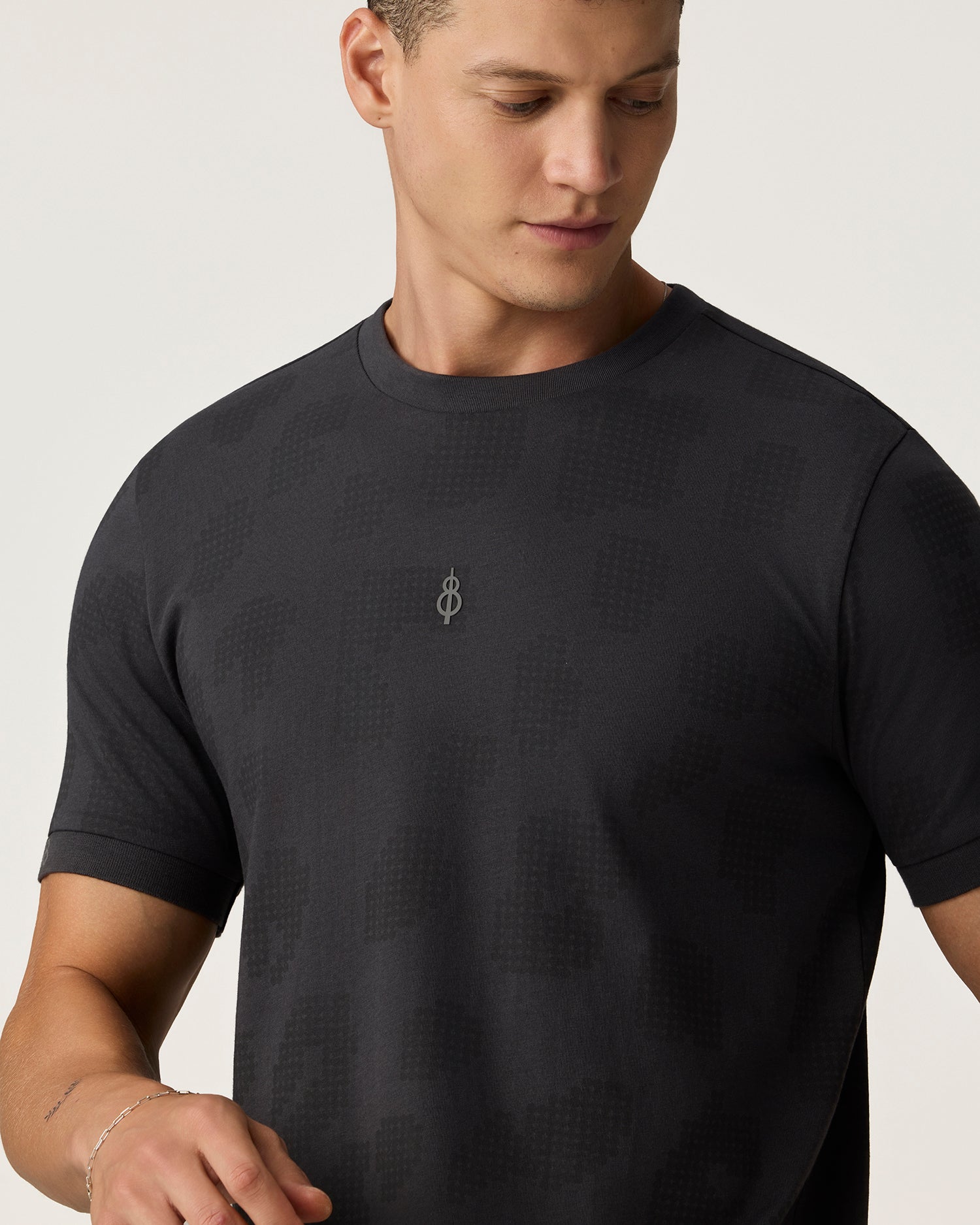 Boom Logo AOP T-Shirt Pinstripe - Grey