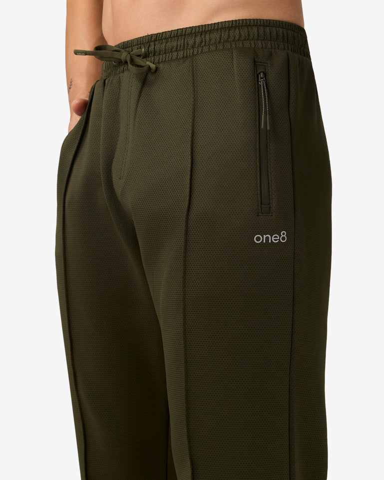 Pin Tuck Track Pants - Green
