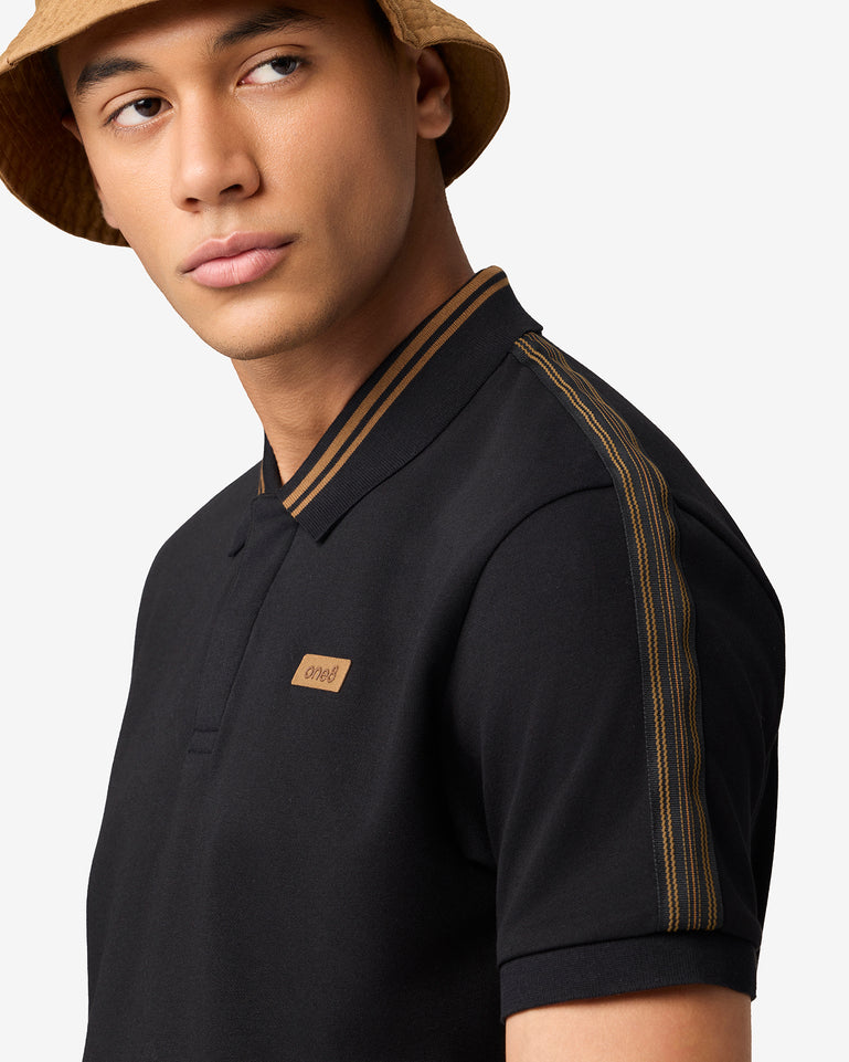 Seam Stitch Polo Black