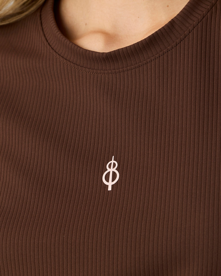Essentials Ribbed Tee - Brown