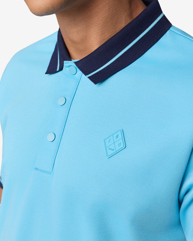 Jacquard Collar Polo - Blue