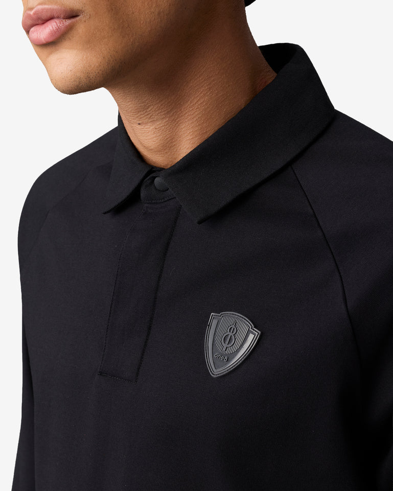 Strike Crest Full Sleeves Polo - Black