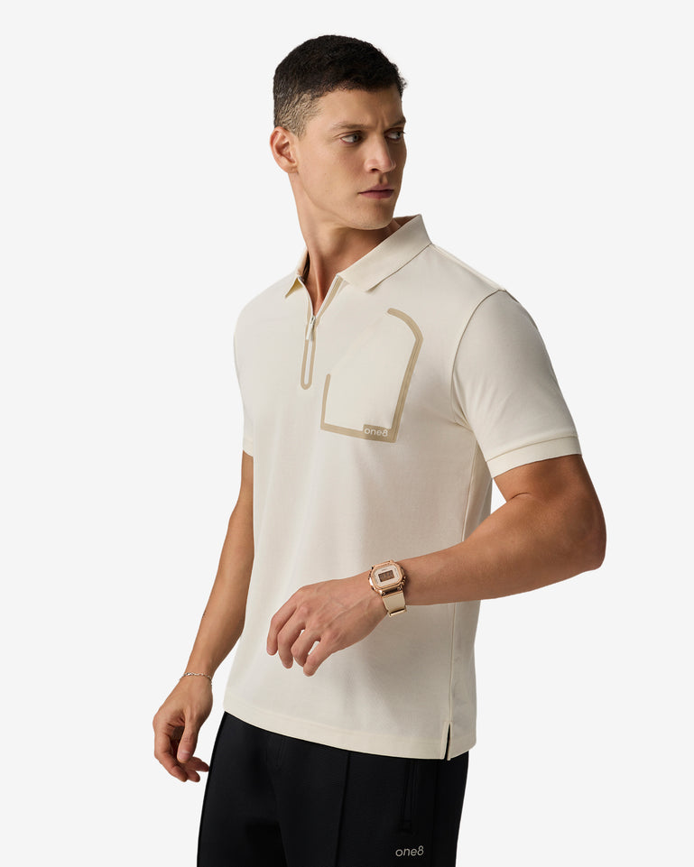 Bonded Pocket Polo White