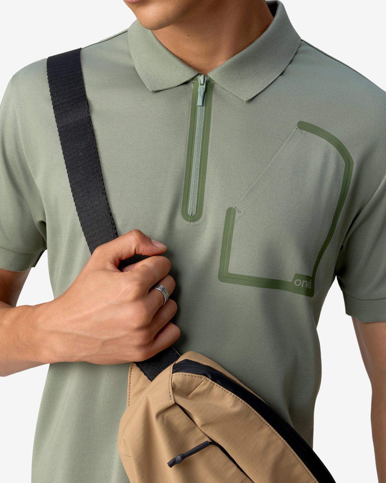 Bonded Pocket Polo Green