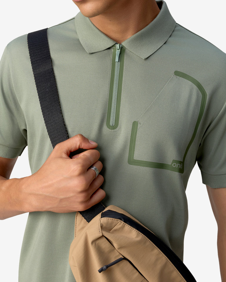 Bonded Pocket Polo Green