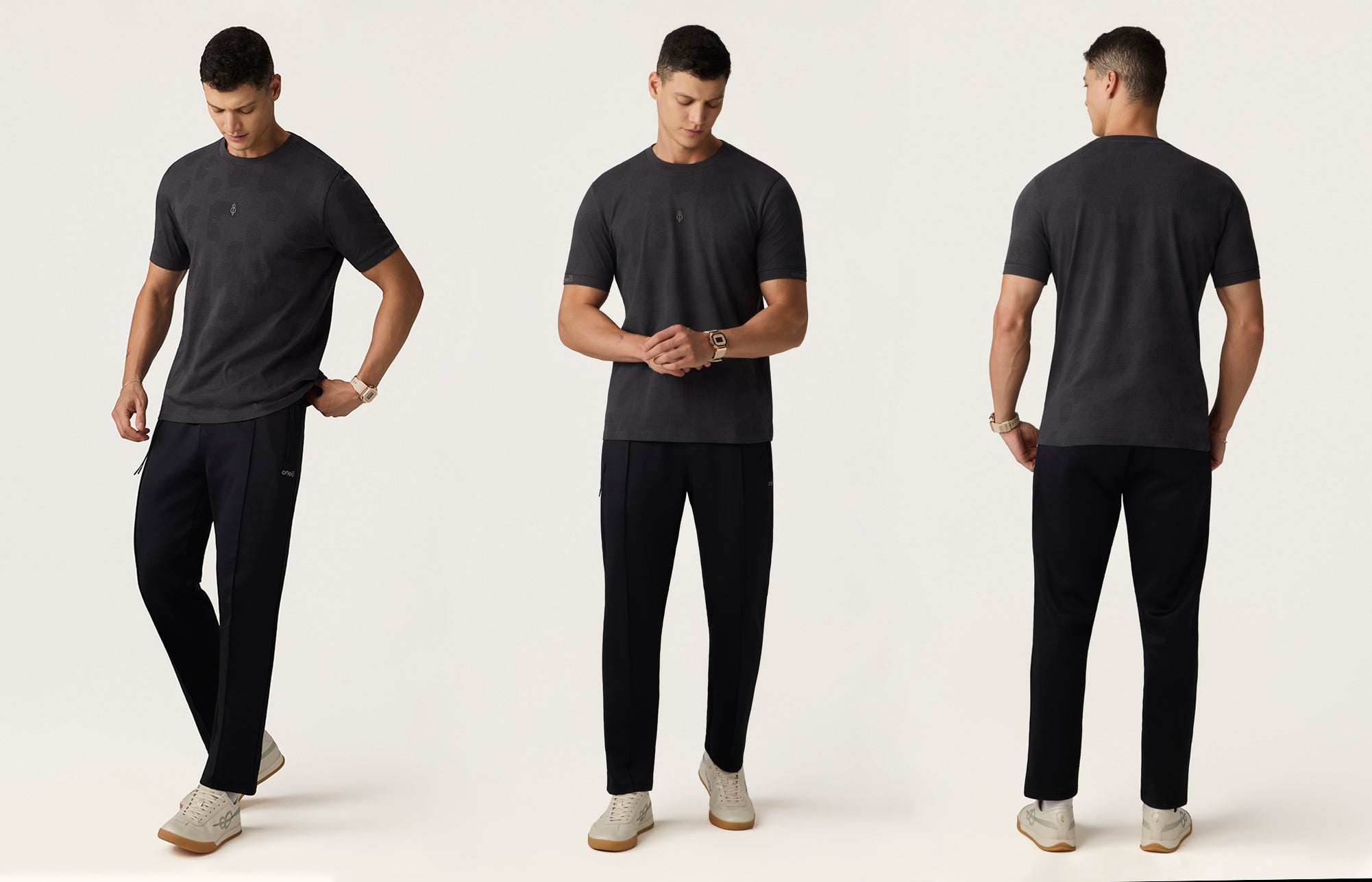 Boom Logo AOP T-Shirt Pinstripe - Grey