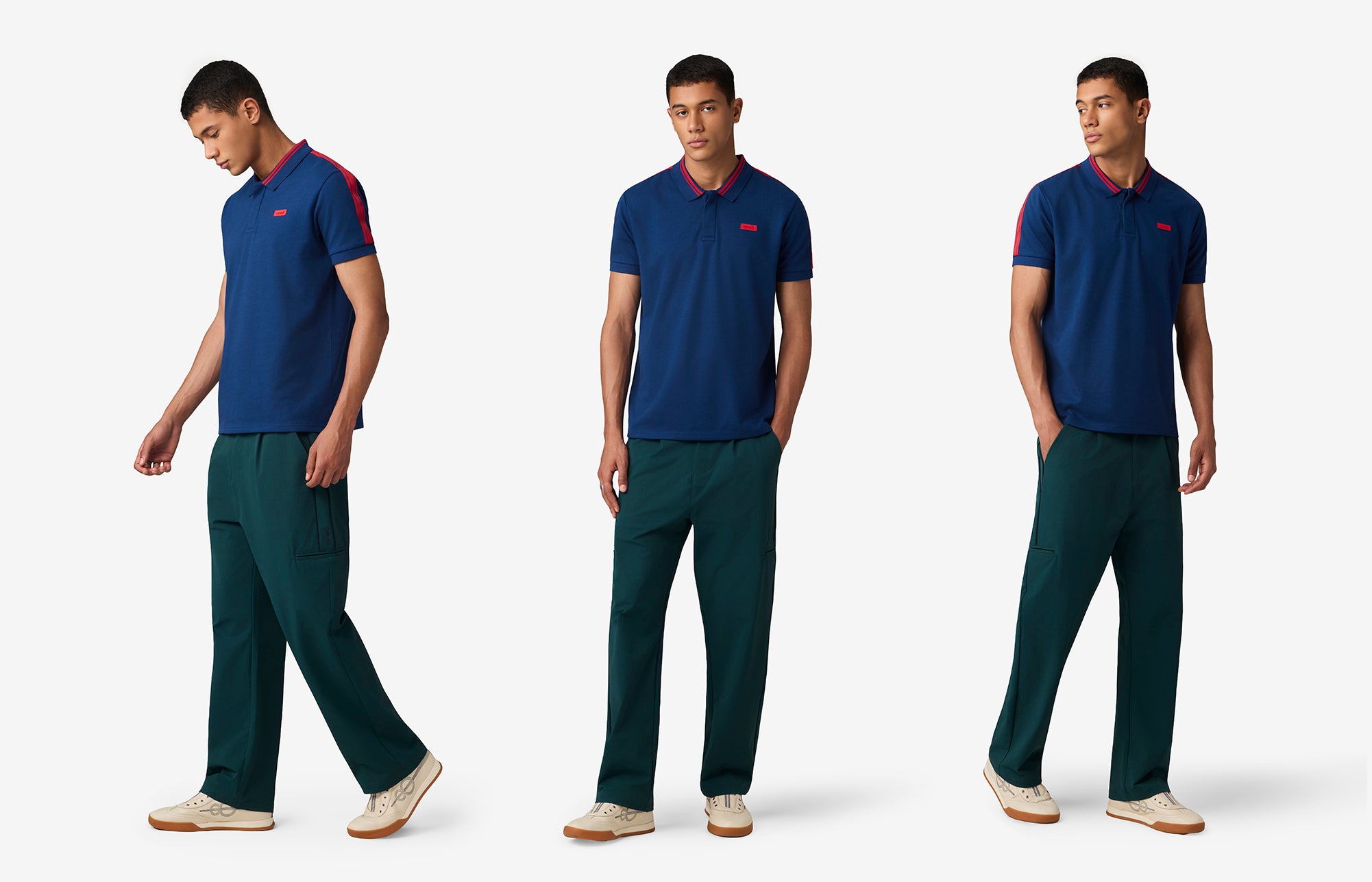 Seam Stitch Polo Blue