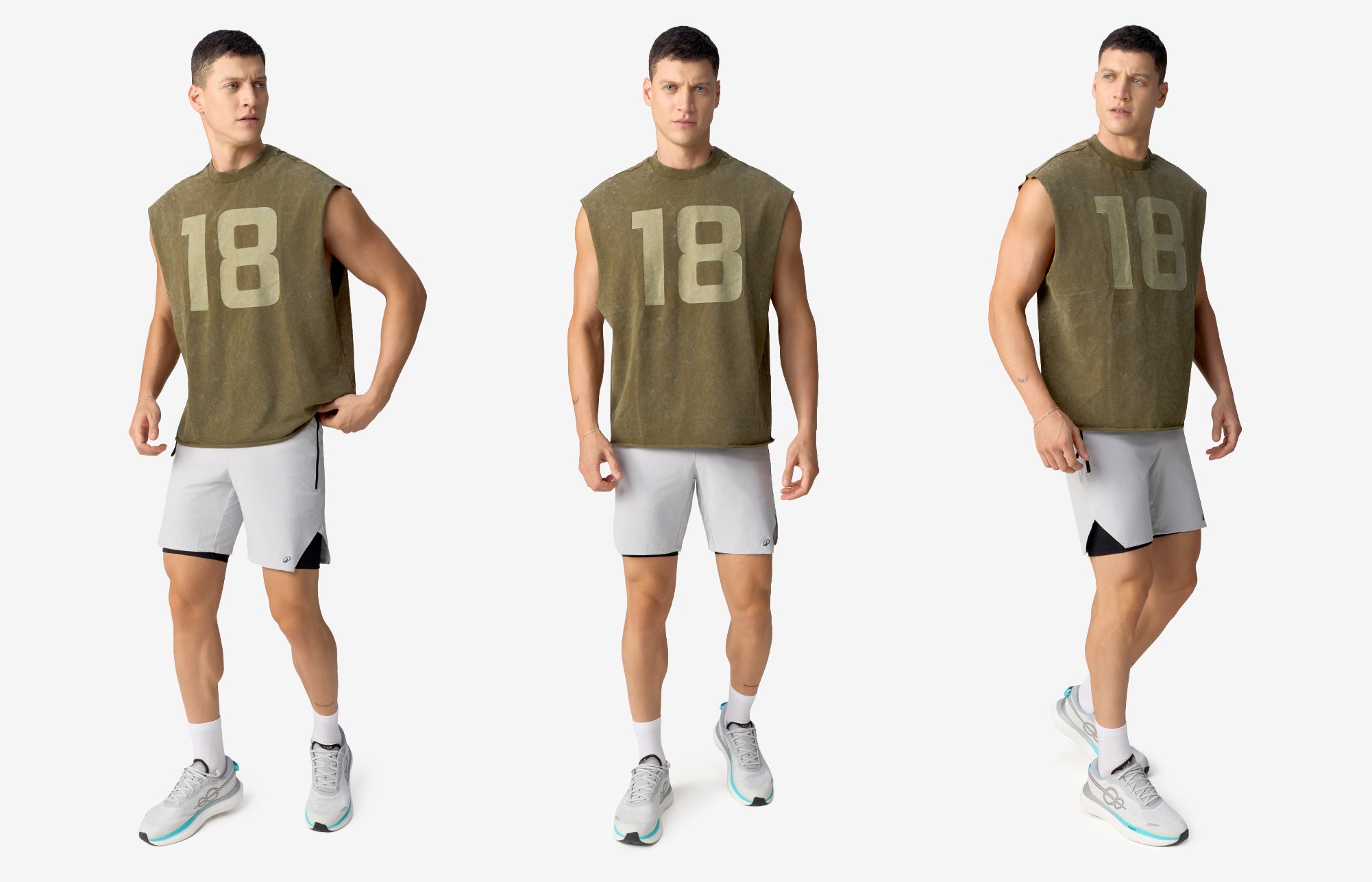 one8 Washed Tank Tee - Green