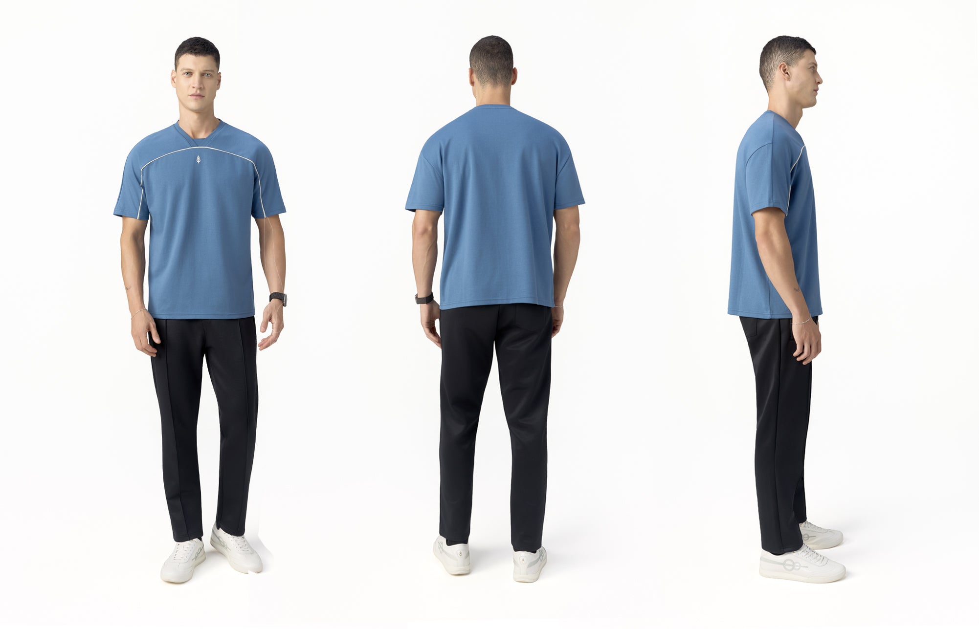 Pin Tuck Track Pants - Black