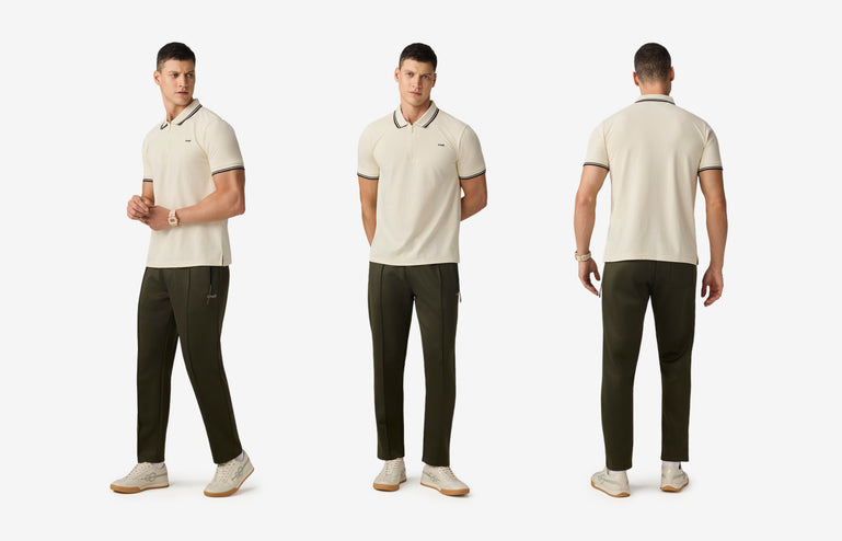 Half Zip Athletic Polo White