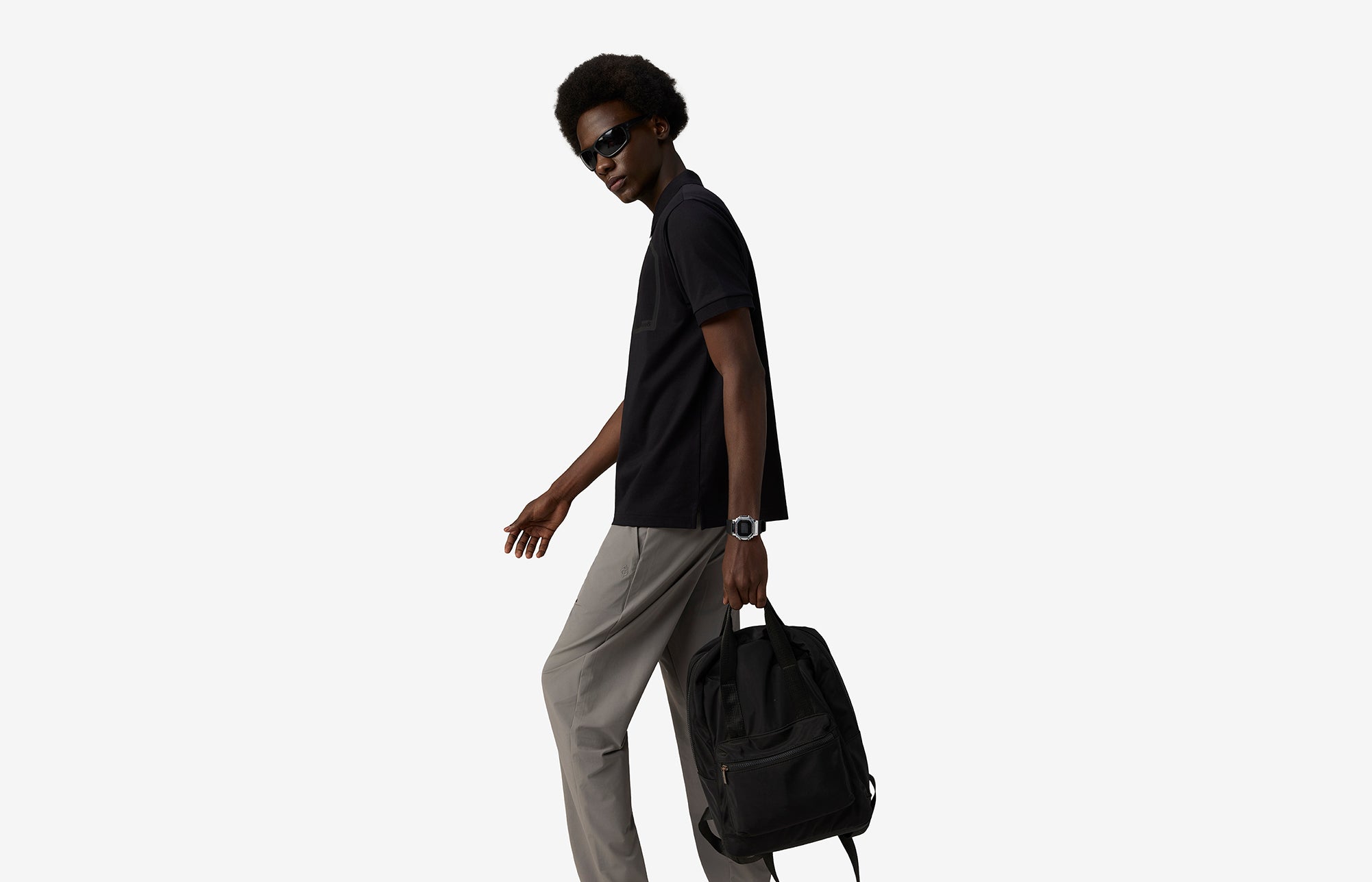 Bonded Pocket Polo Black