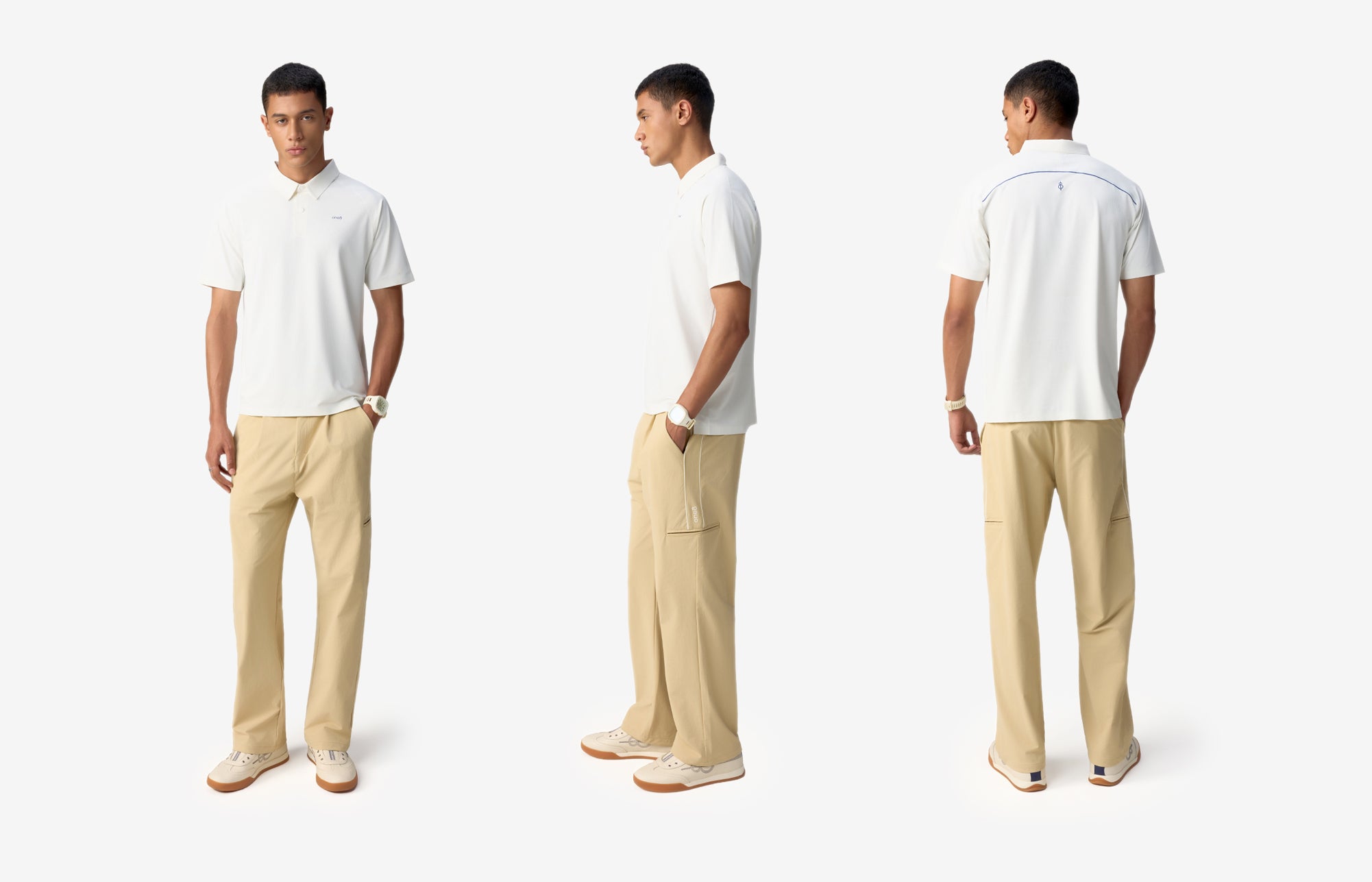 Sonic Curve Bonded Polo Star White