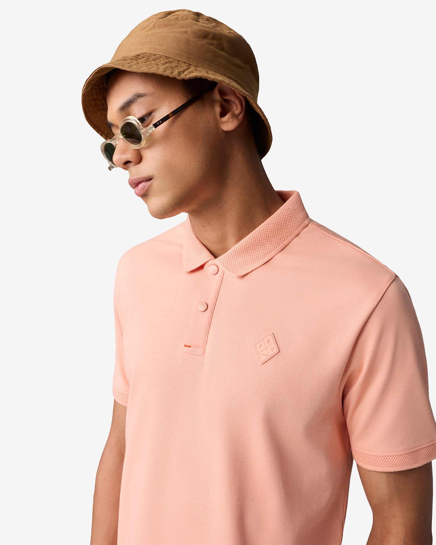 Dobby Collar Polo - Pink
