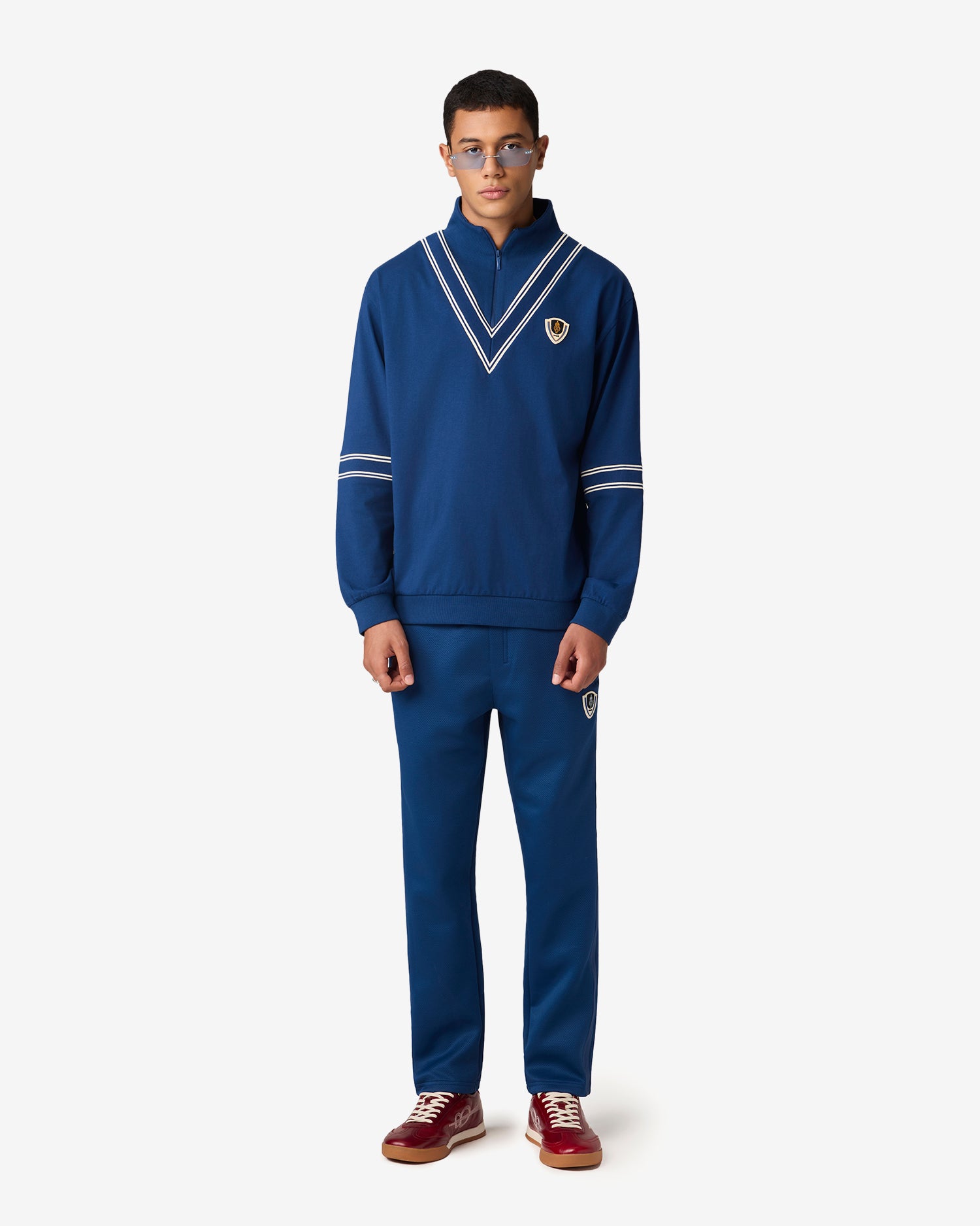 Cricket Ribbed Collar Sweatshirt - Blue