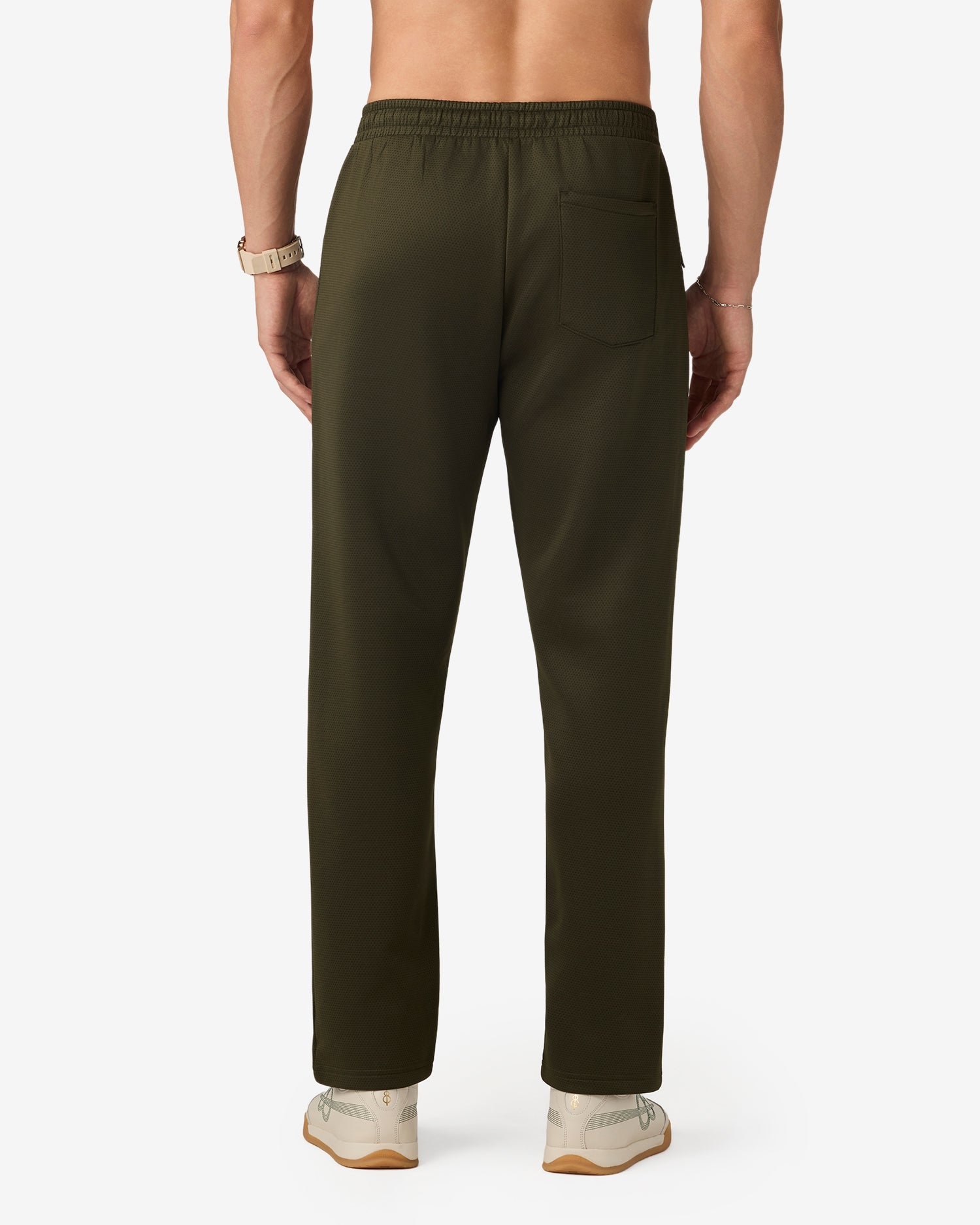 Pin Tuck Track Pants - Green