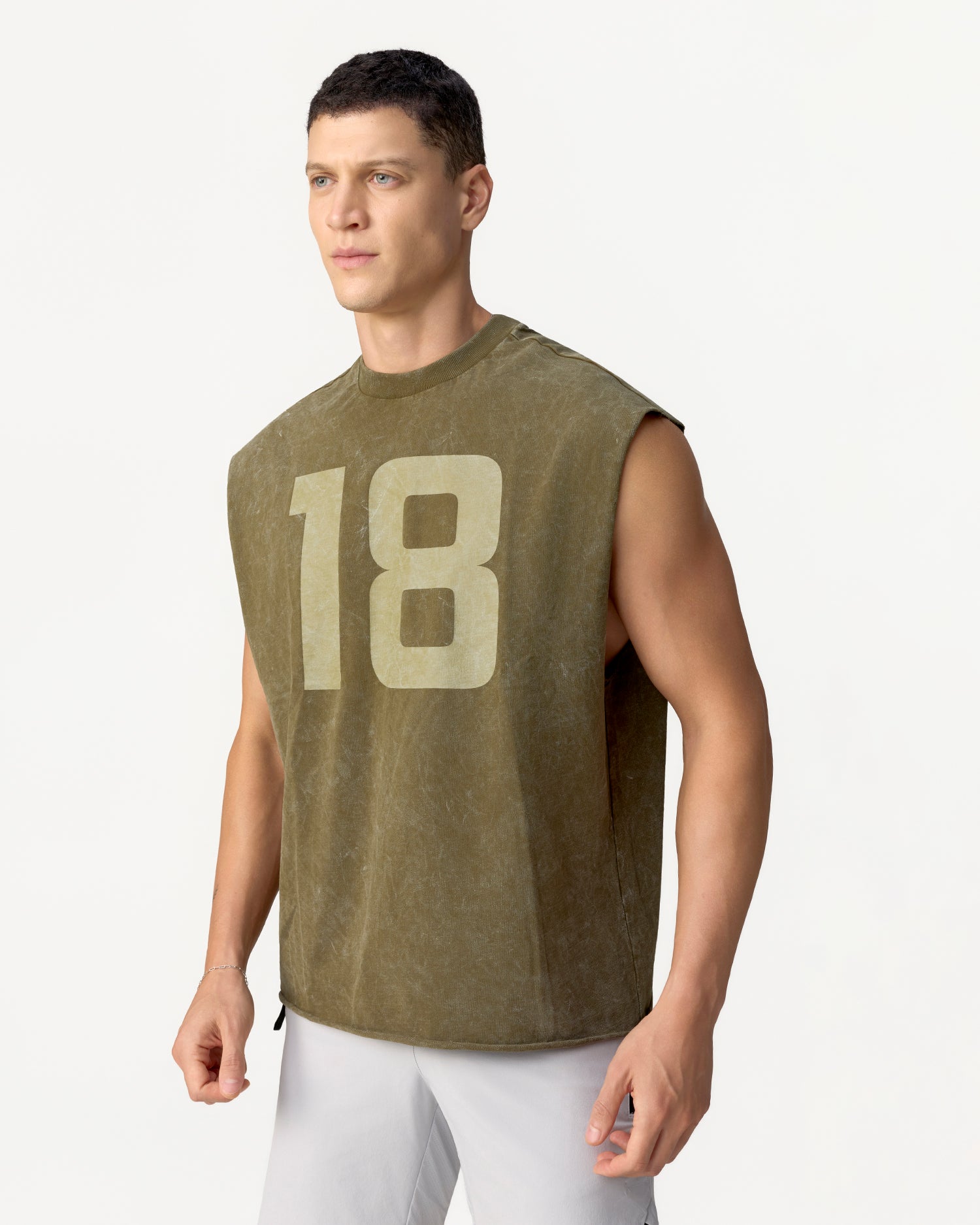 one8 Washed Tank Tee - Green
