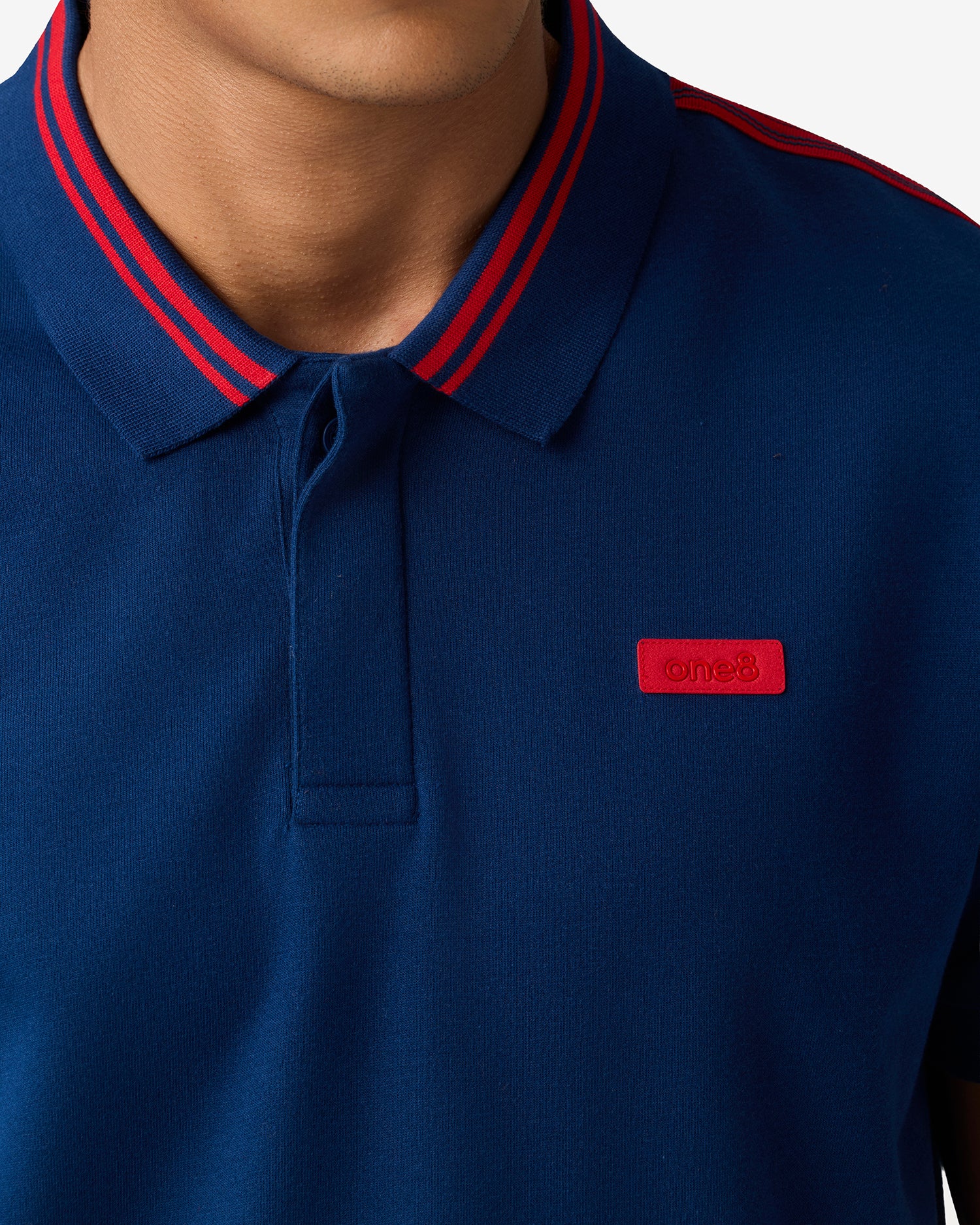 Seam Stitch Polo Blue