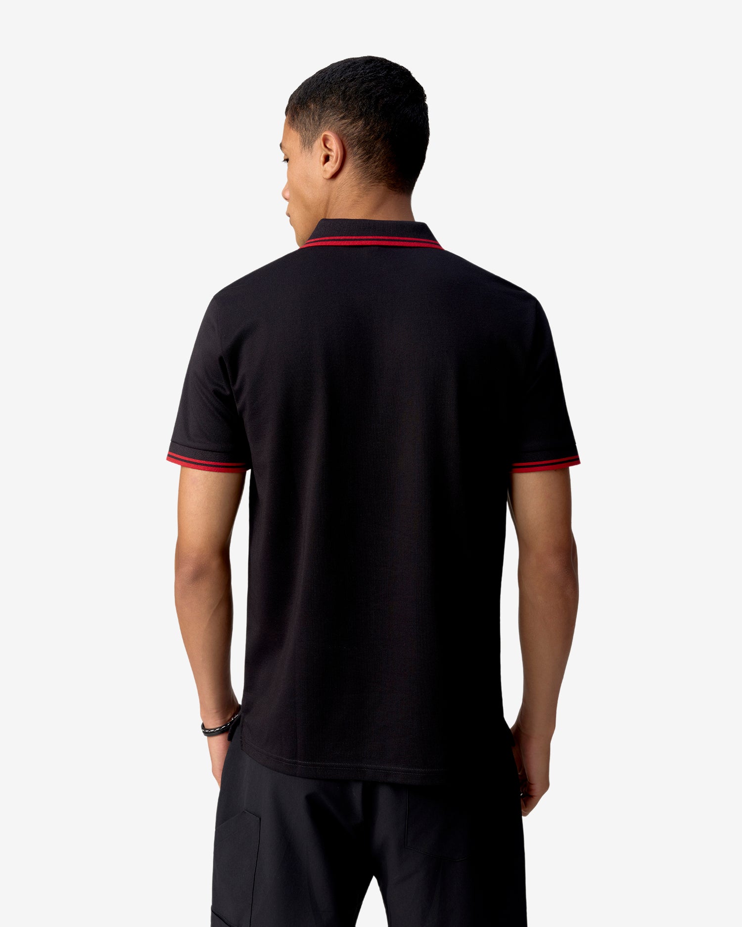 Half Zip Athletic Polo Black