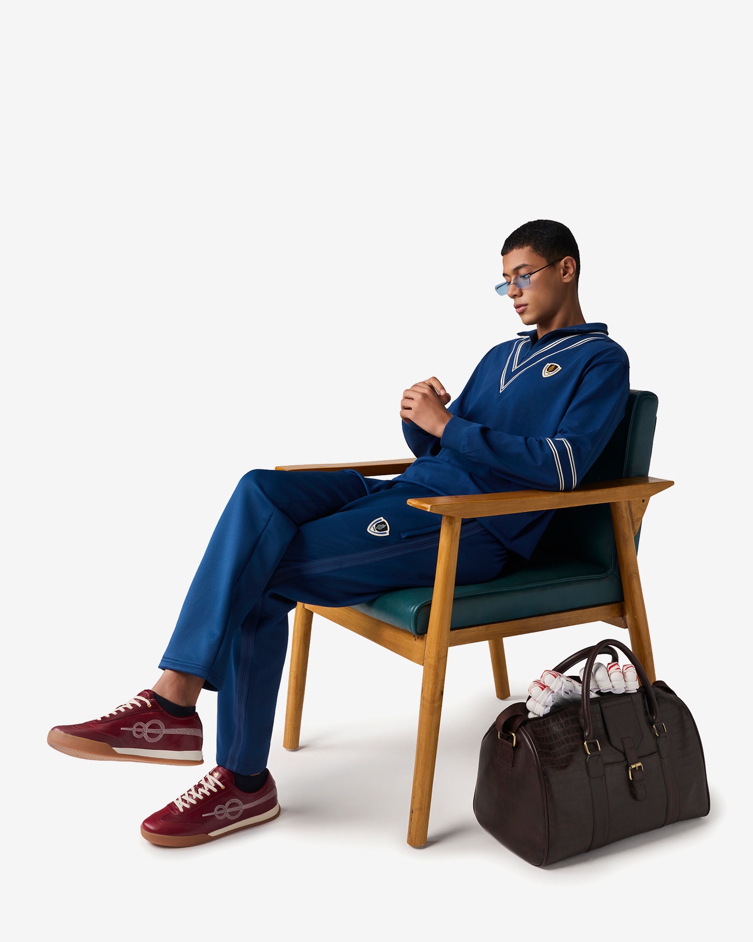 Cricket Ribbed Collar Sweatshirt - Blue