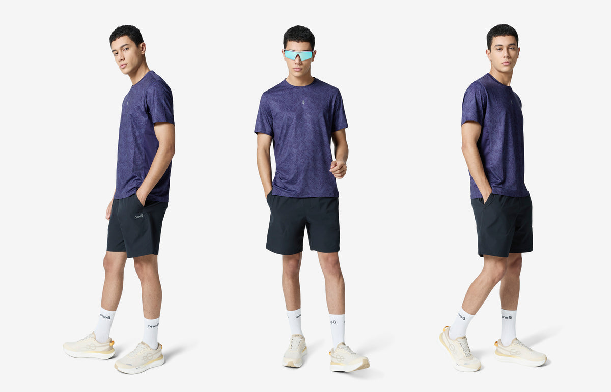 Essentials Printed Training Tee - Navy Blue