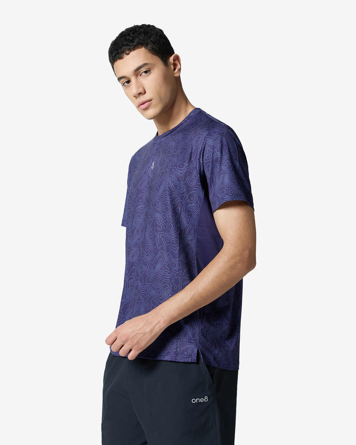Essentials Printed Training Tee - Navy Blue