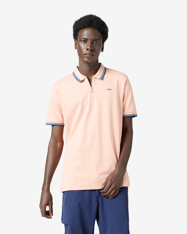 Shawl Collar Polo - Pink
