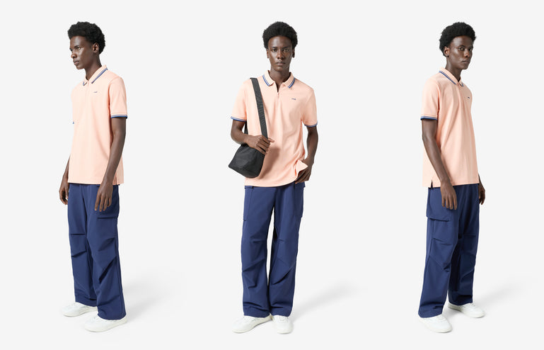 Shawl Collar Polo - Pink