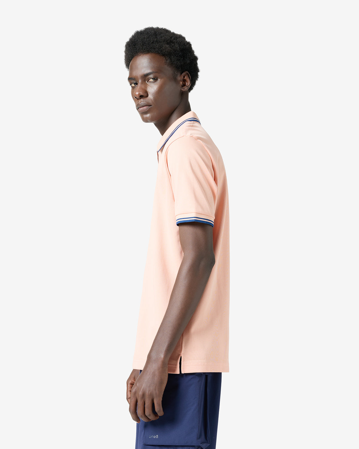 Shawl Collar Polo - Pink