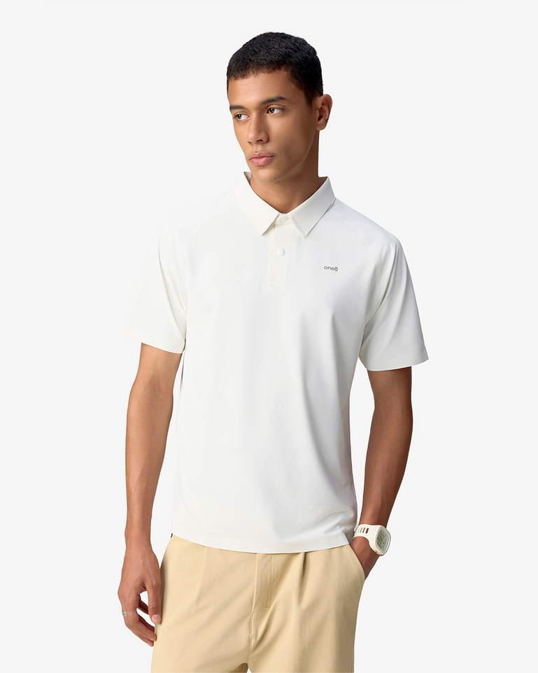 Sonic Curve Bonded Polo - White