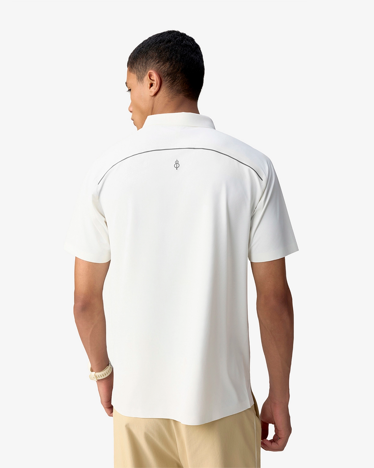 Sonic Curve Bonded Polo - White