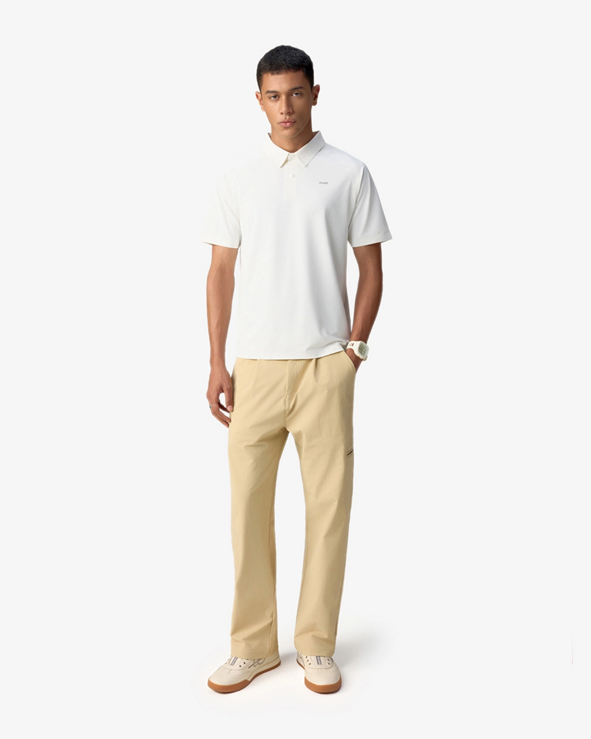 Sonic Curve Bonded Polo - White