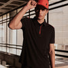 Pin High Placket Cut Polo - Black