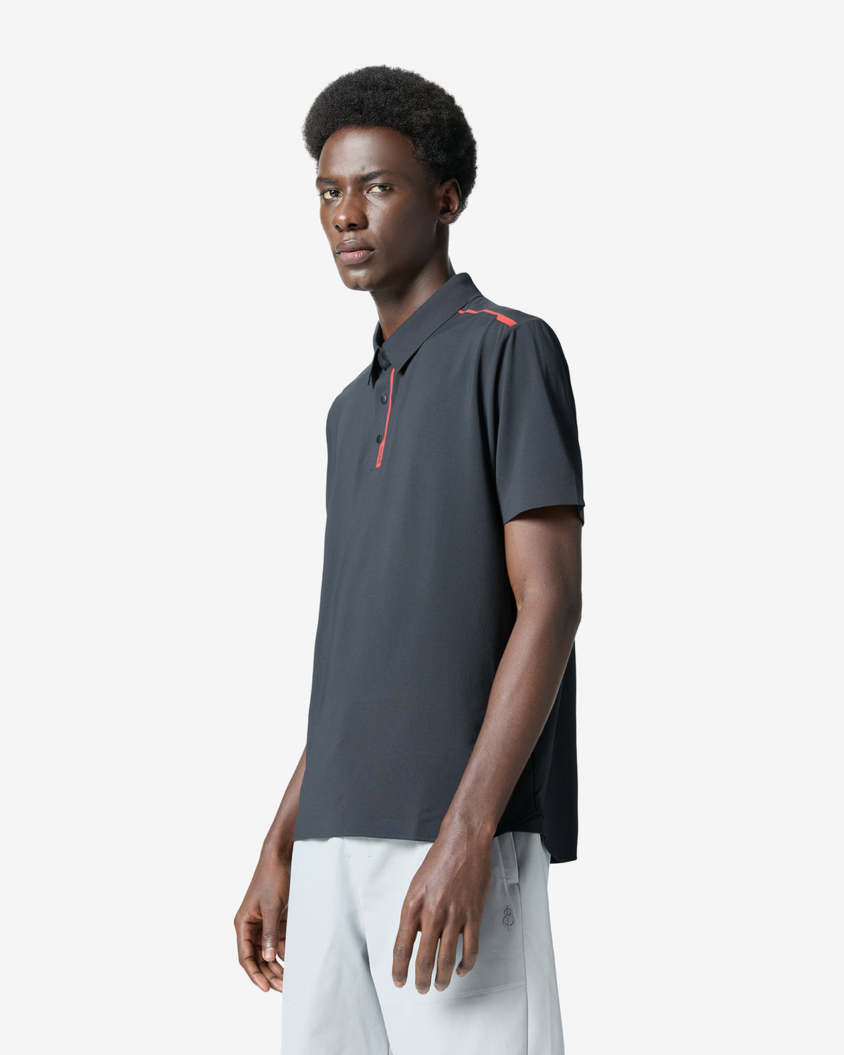 Pin High Placket Cut Polo - Black