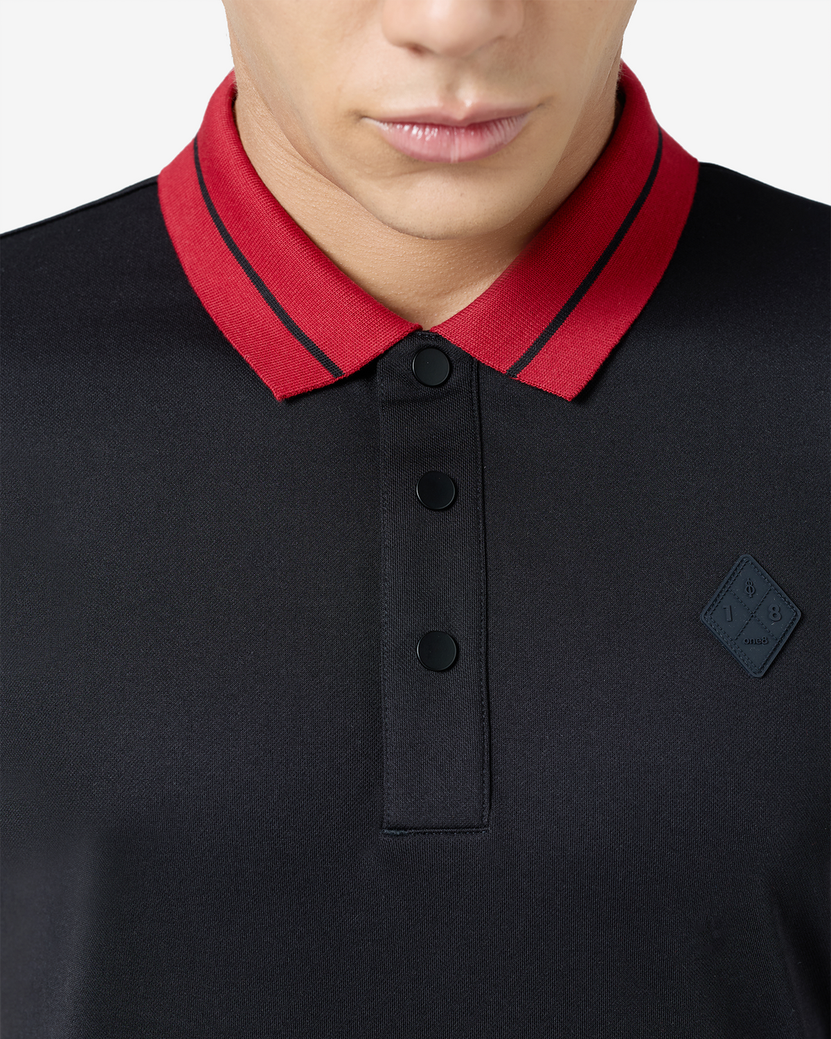 Jacquard Collar Polo - Black