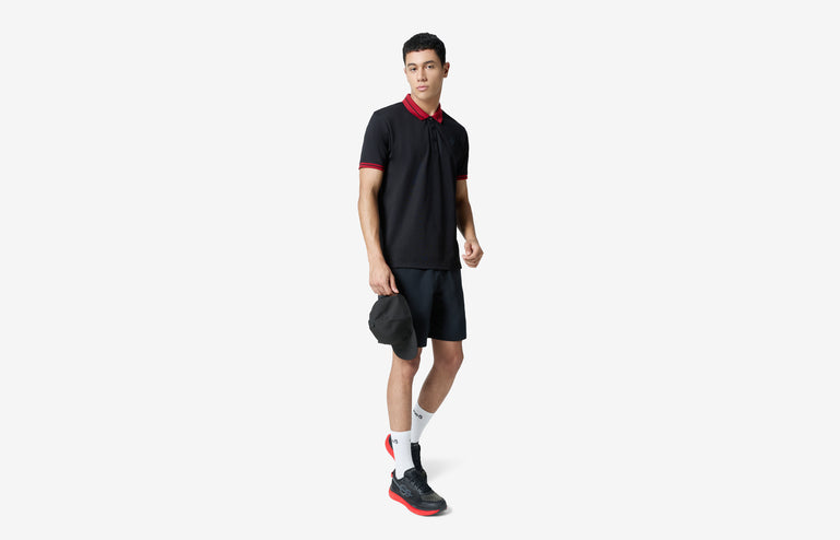 Jacquard Collar Polo - Black