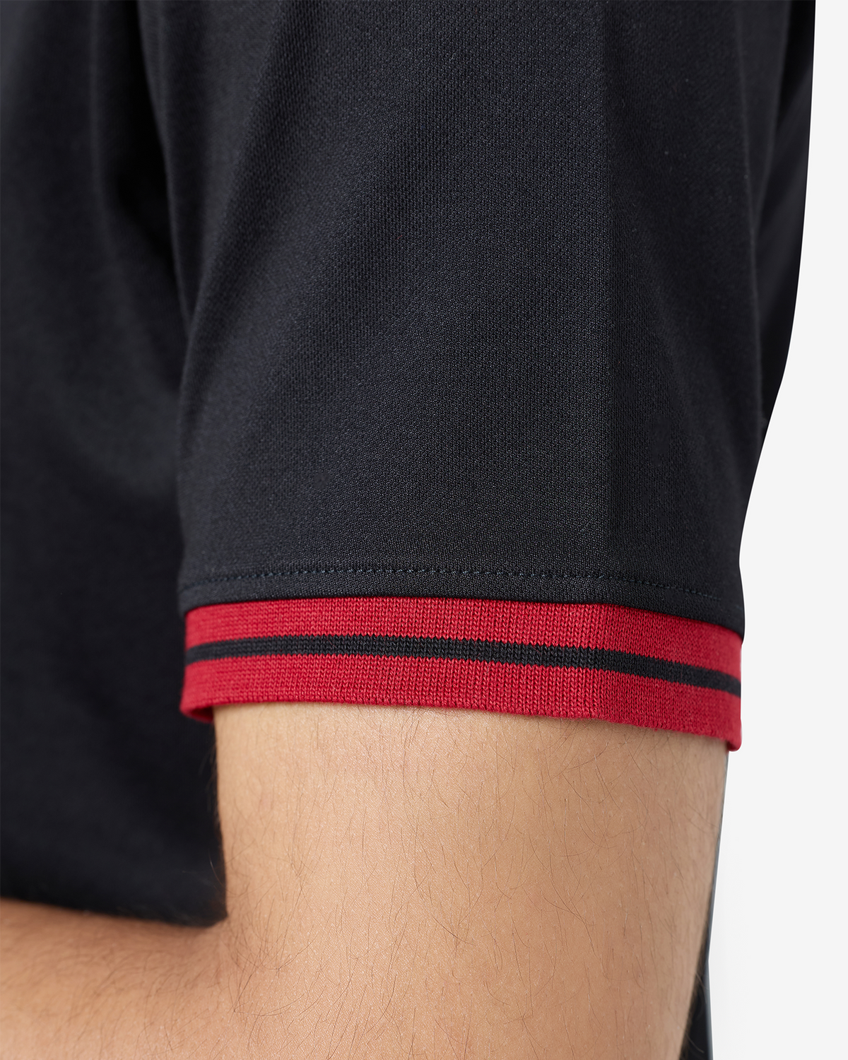 Jacquard Collar Polo - Black
